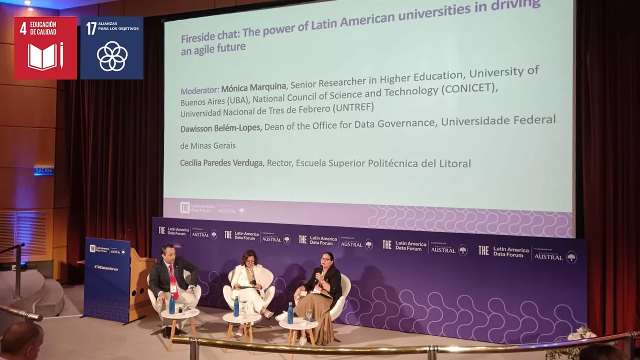 Rectora de la ESPOL participa en Foro de Datos de América Latina 2024 de Times Higher Education